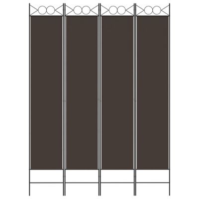 vidaXL 4-Panel Room Divider Brown 160x220 cm Fabric, brown vidaXL 4-Panel Room Divider Brown 160x220 cm Fabric