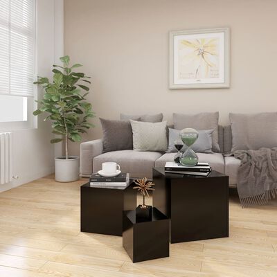 vidaXL Side Tables 3 pcs Black Engineered Wood, black vidaXL Side Tables 3 pcs Black Engineered Wood
