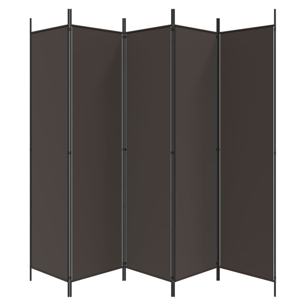 vidaXL 6-Panel Room Divider Brown 300x200 cm Fabric