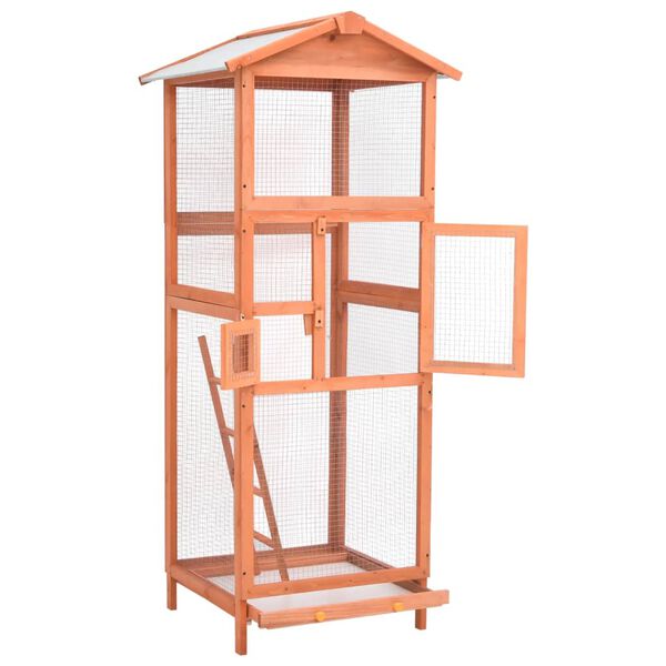 vidaXL Bird Cage 68x62x166 cm Solid Firwood