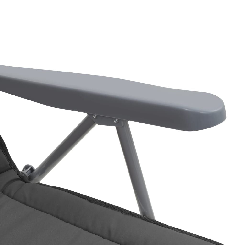 vidaXL Folding Garden Chairs with Cushions 2 pcs Grey