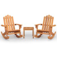 vidaXL 3 Piece Adirondack Garden Lounge Set Solid Wood Acacia
