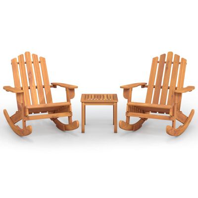 vidaXL 3 Piece Adirondack Garden Lounge Set Solid Wood Acacia, brown vidaXL 3 Piece Adirondack Garden Lounge Set Solid Wood Acacia