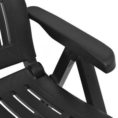 vidaXL Garden Reclining Chairs 2 pcs Plastic Anthracite, anthracite vidaXL Garden Reclining Chairs 2 pcs Plastic Anthracite