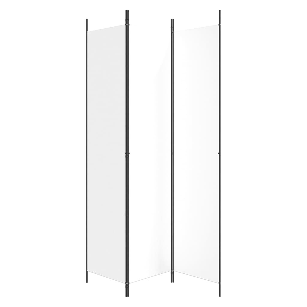 vidaXL 3-Panel Room Divider White 150x220 cm Fabric