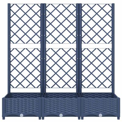 vidaXL Garden Planter with Trellis Blue Grey 120x40x121.5 cm PP, blue grey vidaXL Garden Planter with Trellis Blue Grey 120x40x121.5 cm PP