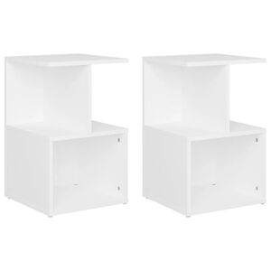 vidaXL Bedside Cabinets 2 pcs White 35x35x55 cm Engineered Wood