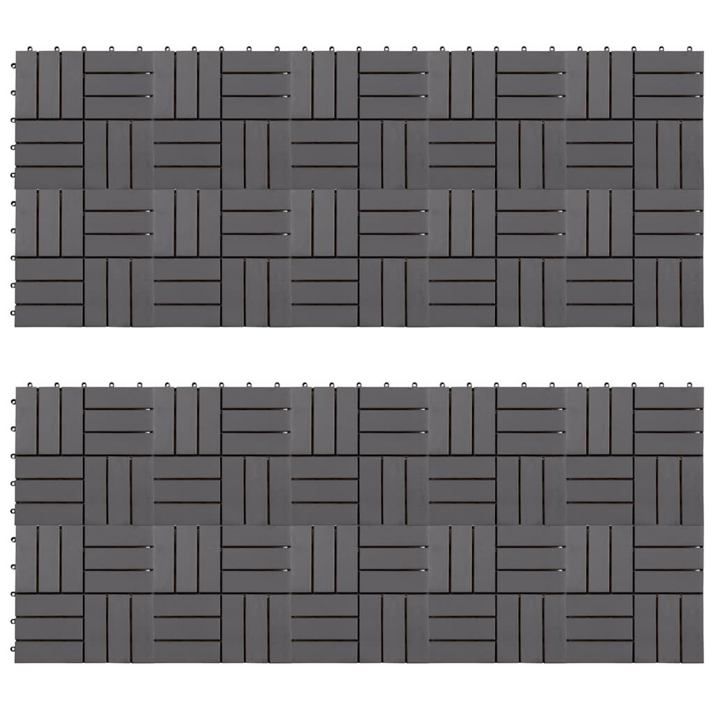 vidaXL Decking Tiles 20 pcs Grey Wash 30x30 cm Solid Acacia Wood