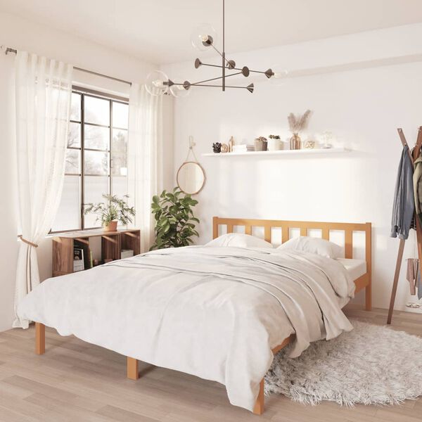 vidaXL Bed Frame without Mattress Honey Brown Solid Wood 160x200 cm