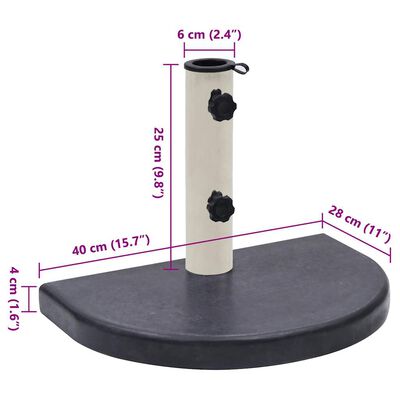 vidaXL Umbrella Base Black 40x28x4 cm Granite, black vidaXL Umbrella Base Black 40x28x4 cm Granite