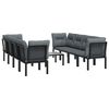 vidaXL 9 Piece Garden Lounge Set Black and Grey Poly Rattan
