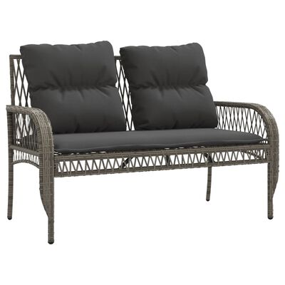 vidaXL 4 Piece Garden Sofa Set with Cushions Grey Poly Rattan, grey and dark grey vidaXL 4 Piece Garden Sofa Set with Cushions Grey Poly Rattan