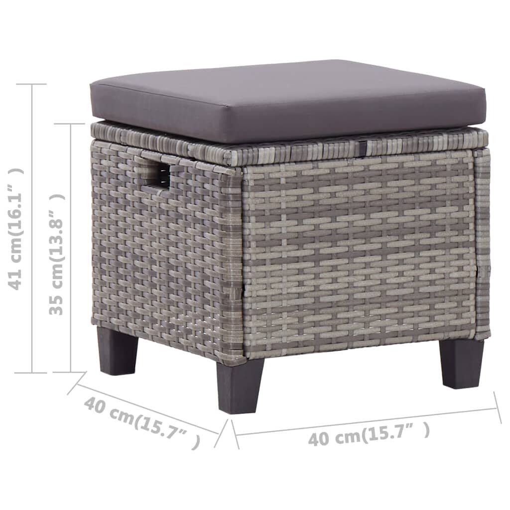 vidaXL 6 Piece Garden Sofa Set with Cushions Poly Rattan Dark Grey