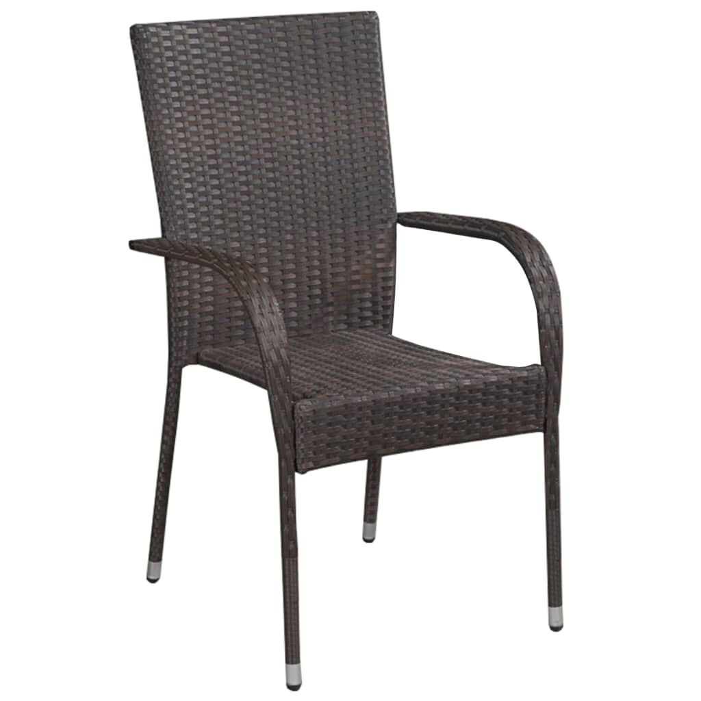 vidaXL 9 Piece Garden Dining Set Brown and Black