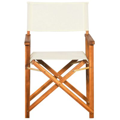 vidaXL Director's Chairs 2 pcs Solid Acacia Wood, cream vidaXL Director's Chairs 2 pcs Solid Acacia Wood