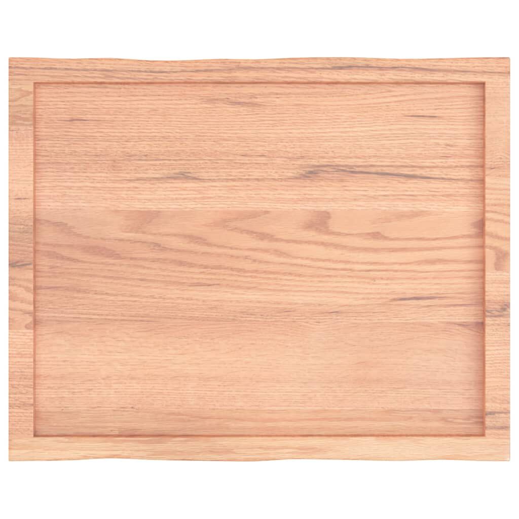 vidaXL Table Top Light Brown 80x60x(2-4) cm Treated Solid Wood Live Edge