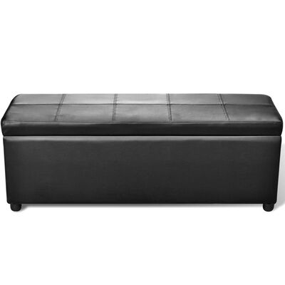 vidaXL Long Storage Bench Wood Black, black vidaXL Long Storage Bench Wood Black