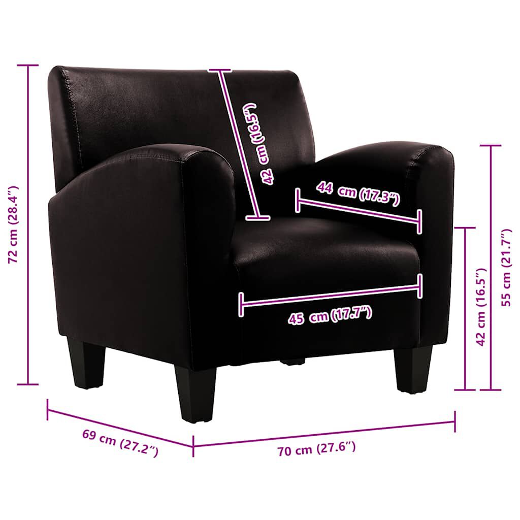 vidaXL Sofa Chair Dark Brown Faux Leather