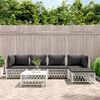 vidaXL 6 Piece Garden Lounge Set with Cushions White Steel