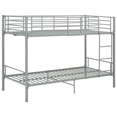 vidaXL Bunk Bed without Mattress Grey Metal 90x200 cm, grey vidaXL Bunk Bed without Mattress Grey Metal 90x200 cm
