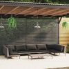 vidaXL 8 Piece Garden Lounge Set with Cushions Poly Rattan Dark Grey