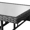 vidaXL 3 Piece Garden Dining Set Poly Rattan Black