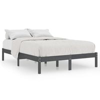 vidaXL Bed Frame without Mattress Grey Solid Wood 200x200 cm