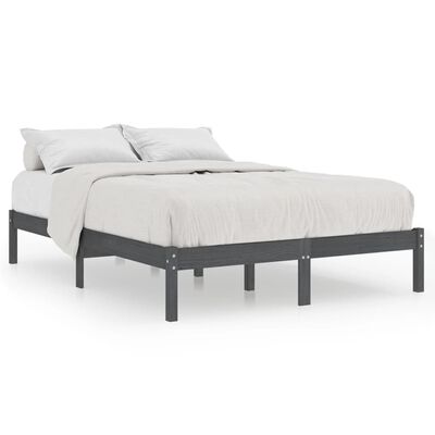vidaXL Bed Frame without Mattress Grey Solid Wood 200x200 cm, grey vidaXL Bed Frame without Mattress Grey Solid Wood 200x200 cm