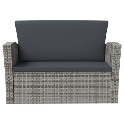 vidaXL 8 Piece Garden Lounge Set with Cushions Poly Rattan Grey, grey vidaXL 8 Piece Garden Lounge Set with Cushions Poly Rattan Grey
