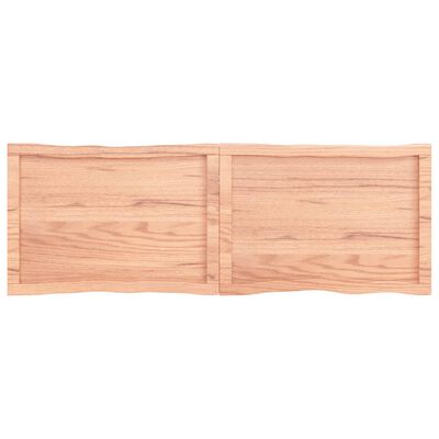 vidaXL Table Top Light Brown 140x50x(2-4)cm Treated Solid Wood Live Edge