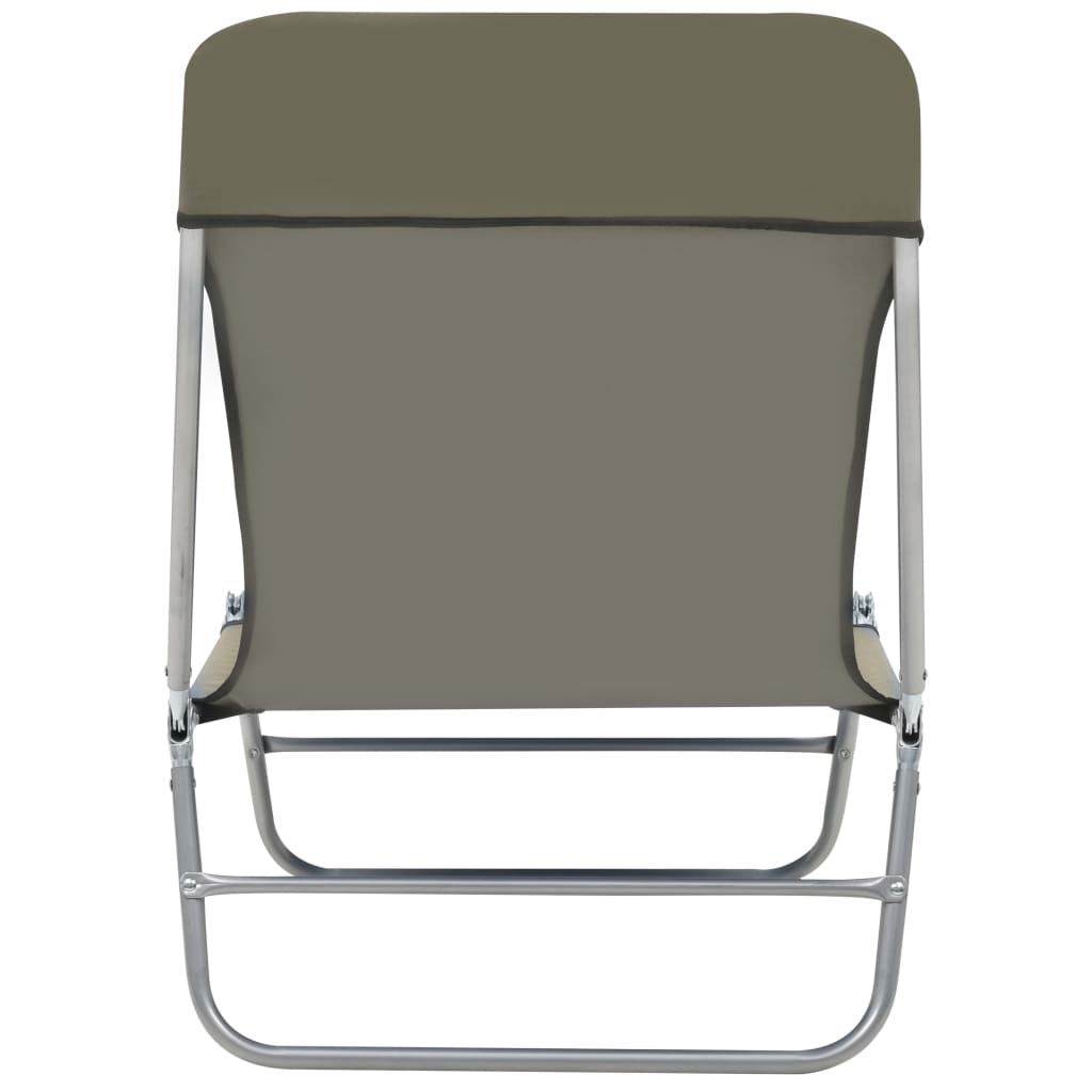 vidaXL Folding Sun Loungers 2 pcs Steel and Fabric Taupe