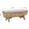 vidaXL Storage Bench 103x51x44 cm Solid Wood and Fabric