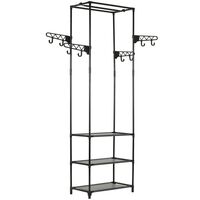 vidaXL Clothes Rack Steel and Non-woven Fabric 55x28.5x175 cm Black,  vidaXL Clothes Rack Steel and Non-woven Fabric 55x28.5x175 cm Black