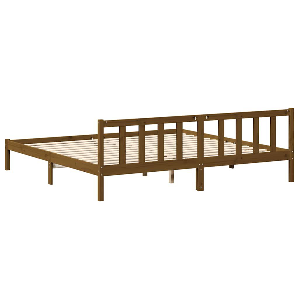 vidaXL Bed Frame without Mattress Honey Brown Solid Wood 200x200 cm