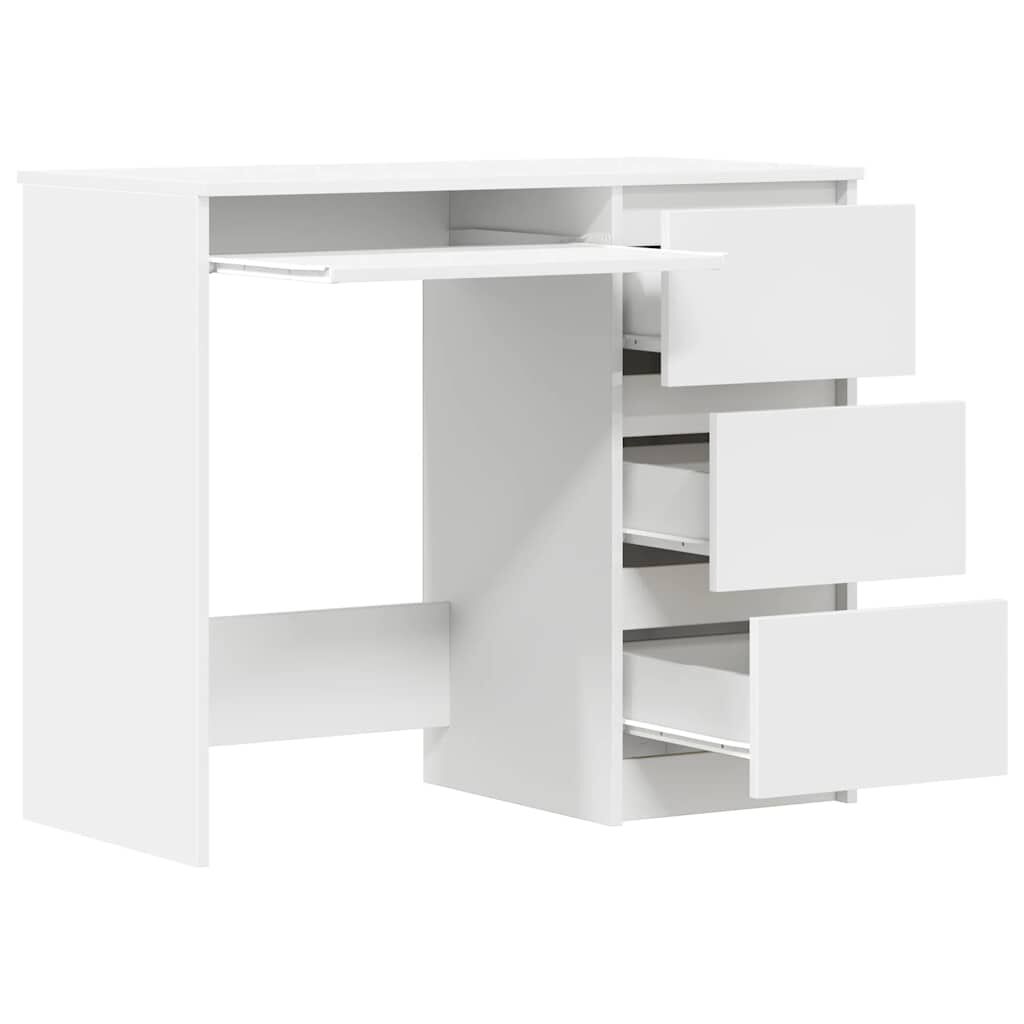 vidaXL Desk White 90x45x76 cm Engineered Wood