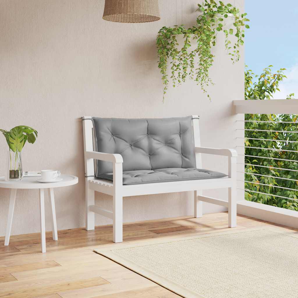 vidaXL Garden Bench Cushion Grey 100x(50+50)x7cm Oxford Fabric