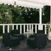 vidaXL 4 Piece Garden Lounge Set with Cushions Poly Rattan Black