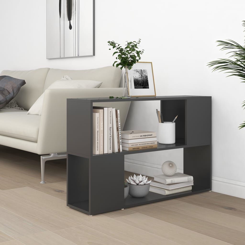 vidaXL Book Cabinet Grey 100x24x63 cm Engineered Wood