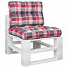 vidaXL Pallet Cushions 2 pcs Red Check Pattern Fabric