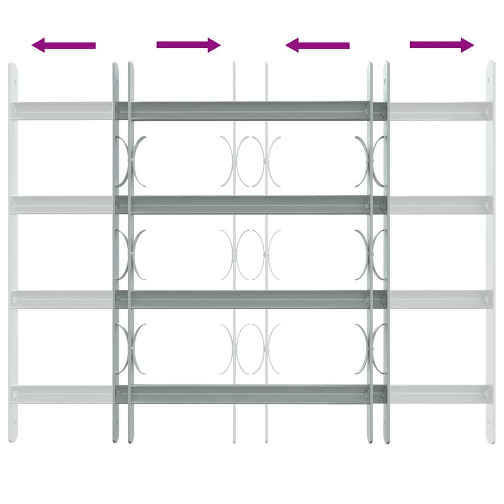 Adjustable Security Grille for Windows with 4 Crossbars 500-650 mm