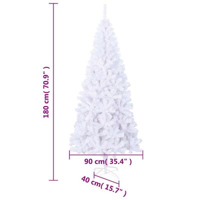 vidaXL Artificial Christmas Tree with Stand 180 cm 620 Branches, white vidaXL Artificial Christmas Tree with Stand 180 cm 620 Branches