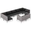 vidaXL 9 Piece Garden Lounge Set with Cushions Poly Rattan Dark Grey