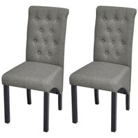vidaXL Dining Chairs 2 pcs Light Grey Fabric, light grey vidaXL Dining Chairs 2 pcs Light Grey Fabric
