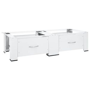 vidaXL Double Washing and Drying Machine Pedestal with Drawers White