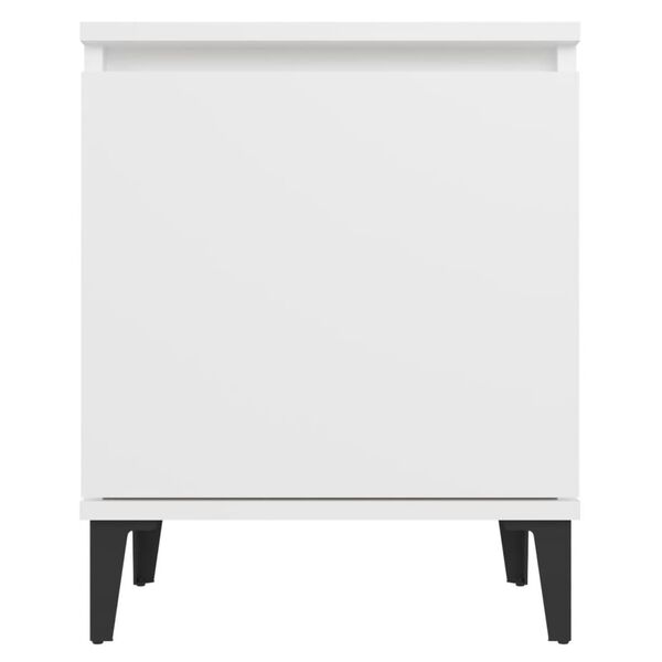 vidaXL Bed Cabinet with Metal Legs White 40x30x50 cm