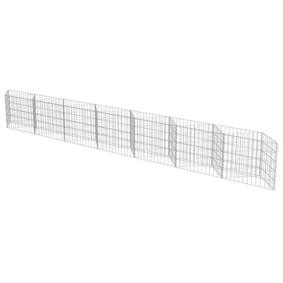 vidaXL Gabion Wall Galvanised Steel 450x30x50 cm