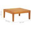 vidaXL 2 Piece Garden Lounge Set with Cream White Cushions Acacia Wood