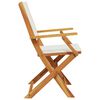 vidaXL Garden Chairs 2 pcs Cream White Solid Wood Acacia and Fabric