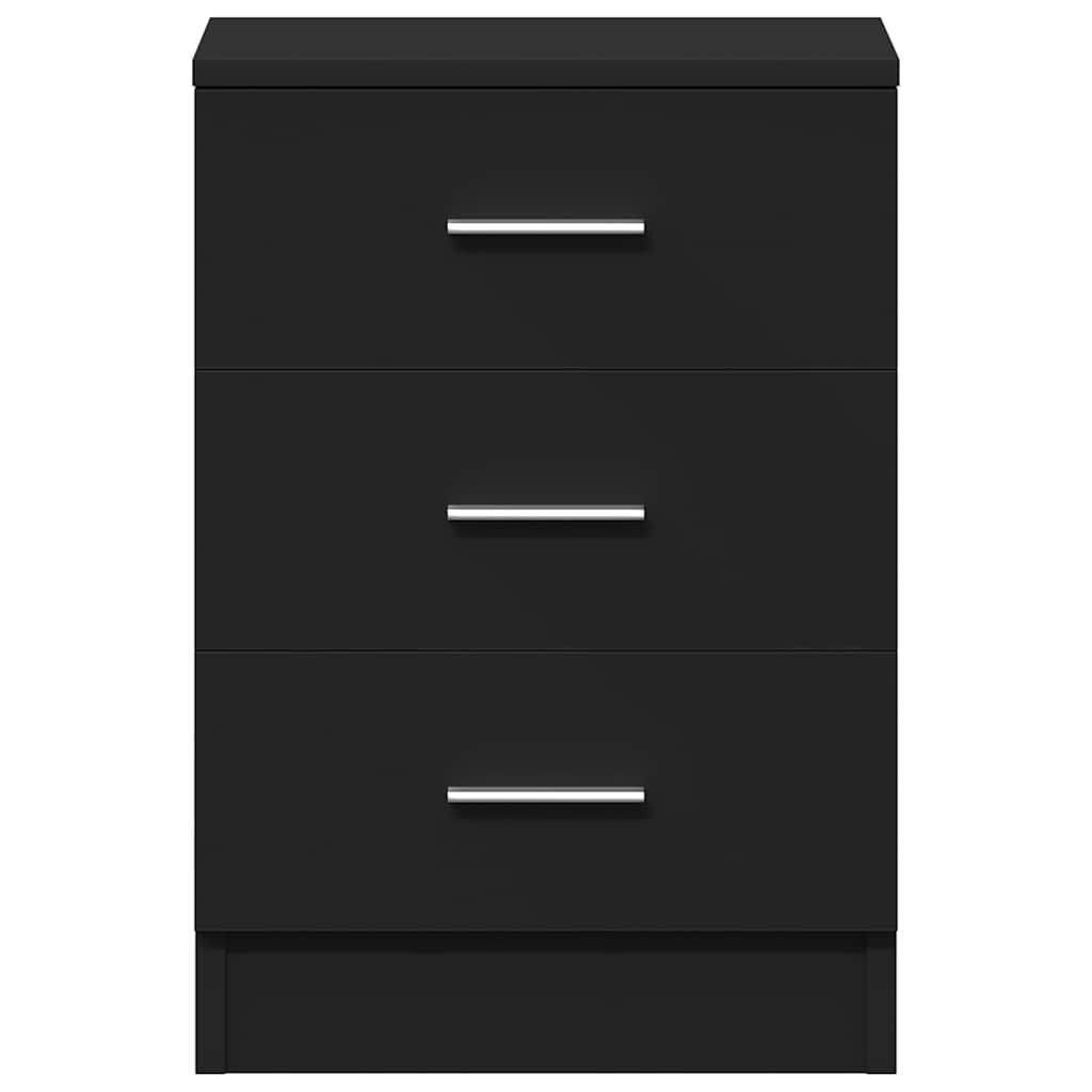 vidaXL Bedside Cabinets 2 pcs Black 38x35x56 cm Engineered Wood