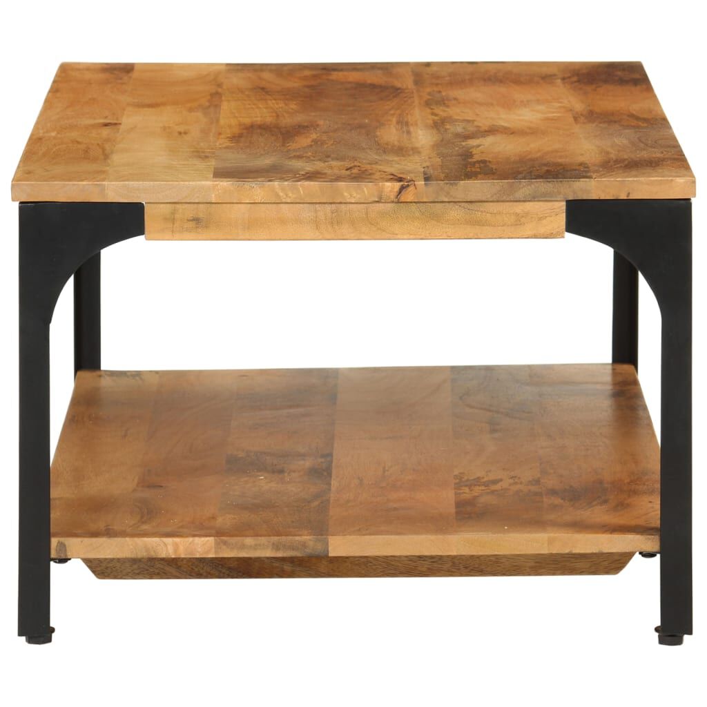 vidaXL 2-Layer Coffee Table 100x55x38 cm Solid Wood Mango and Steel